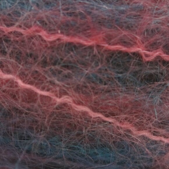 Vtg Dyed In The Wool Hand Painted Mohair Yarn Maroon Teal 18 Oz 1100 Yds Hank - Picture 3 of 9
